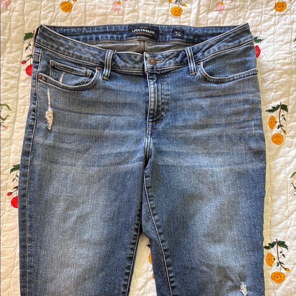 Lucky Brand Blue Jeans with Unfinished Hem